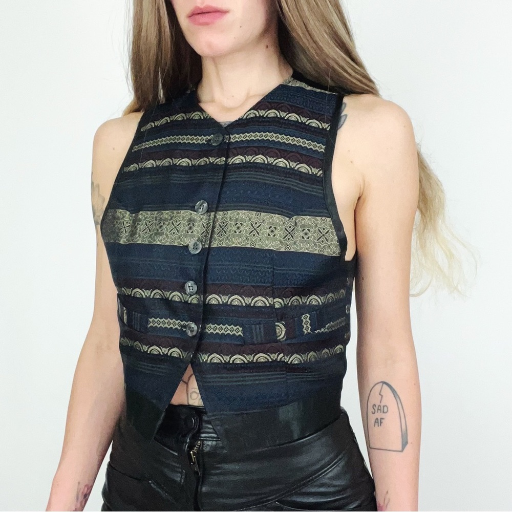 Vintage Brocade Vest | Size XS - Picture 6 of 12